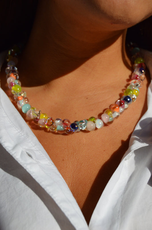 Rainbow Bubble Glass Necklace- Wink