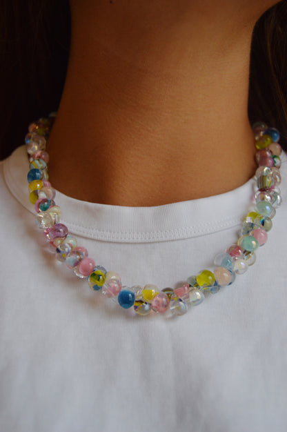 Rainbow Bubble Glass Necklace- Gumball