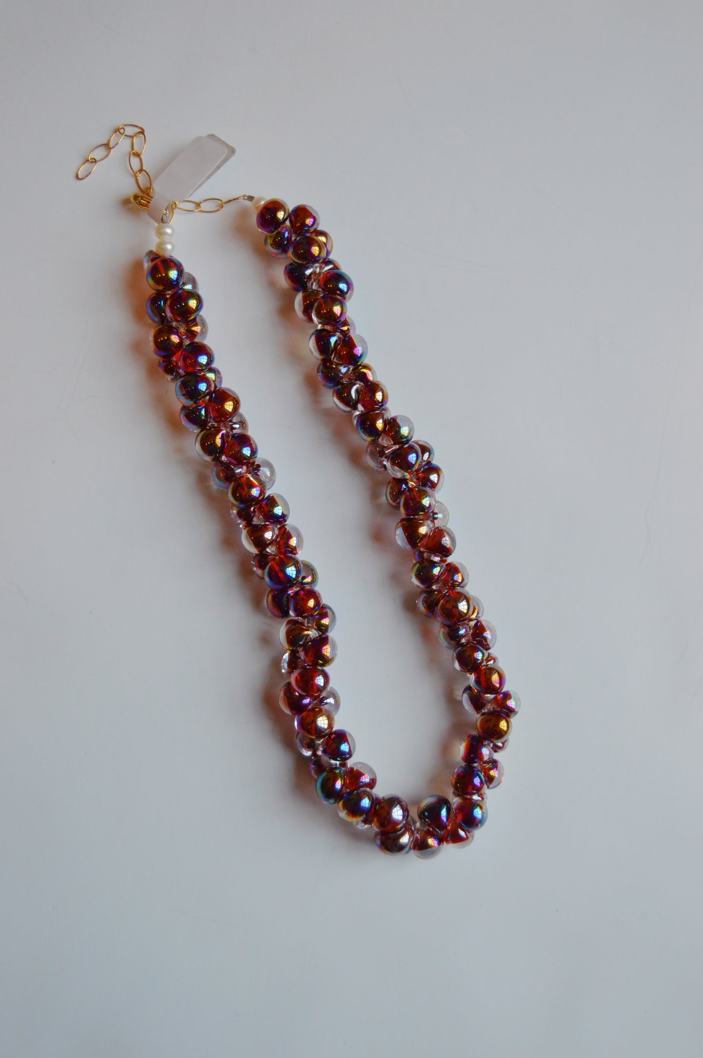 Bubble Glass Necklace- Shimmer Black Cherry