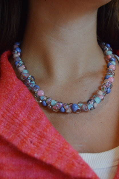 Bubble Glass Necklace- Matte Mix