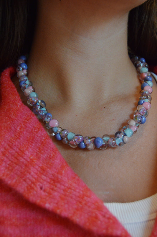 Bubble Glass Necklace- Matte Mix