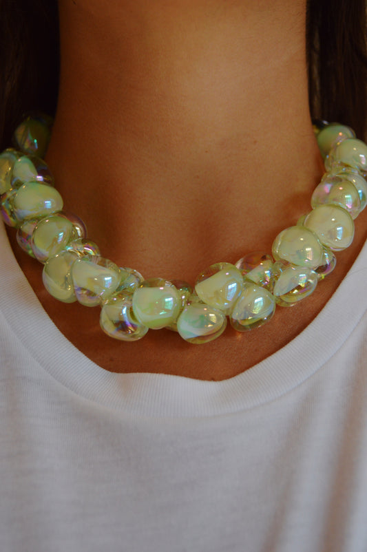 Grand Bubble Necklace- Shimmer Mint