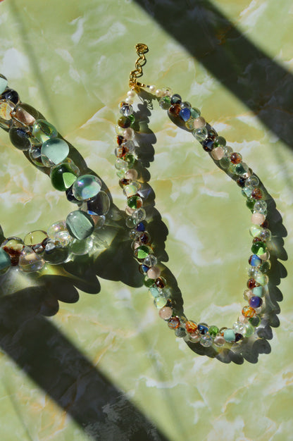 Bubble Glass Necklace- Autumn Mix