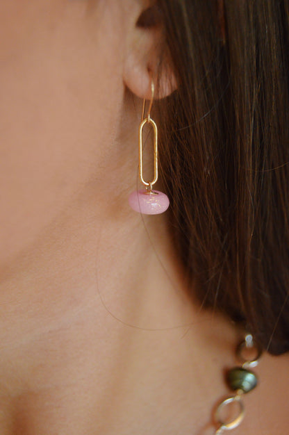Donut Earrings-Pink Sparkle
