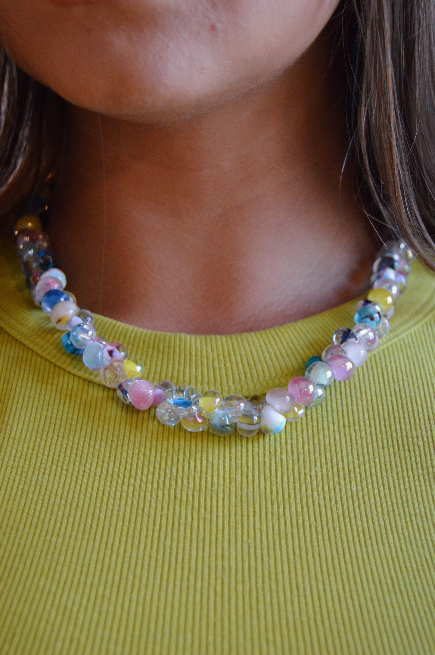 Rainbow Bubble Glass Necklace- Fizz