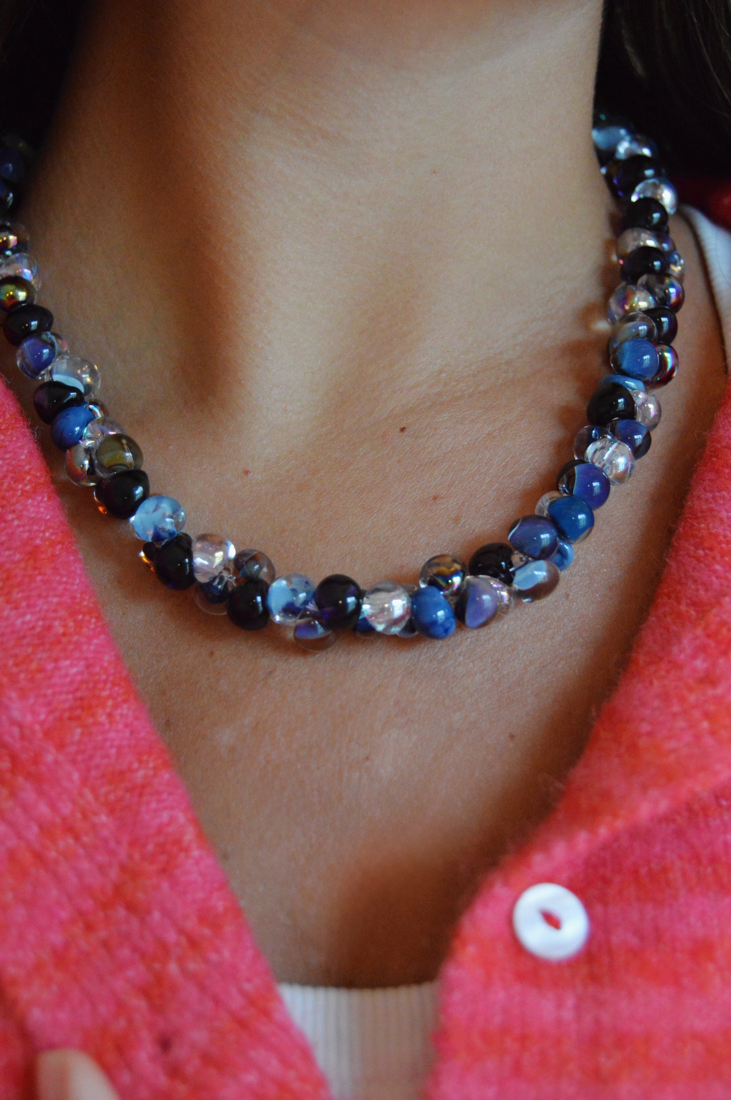 Bubble Glass Necklace- Black Sand Beach