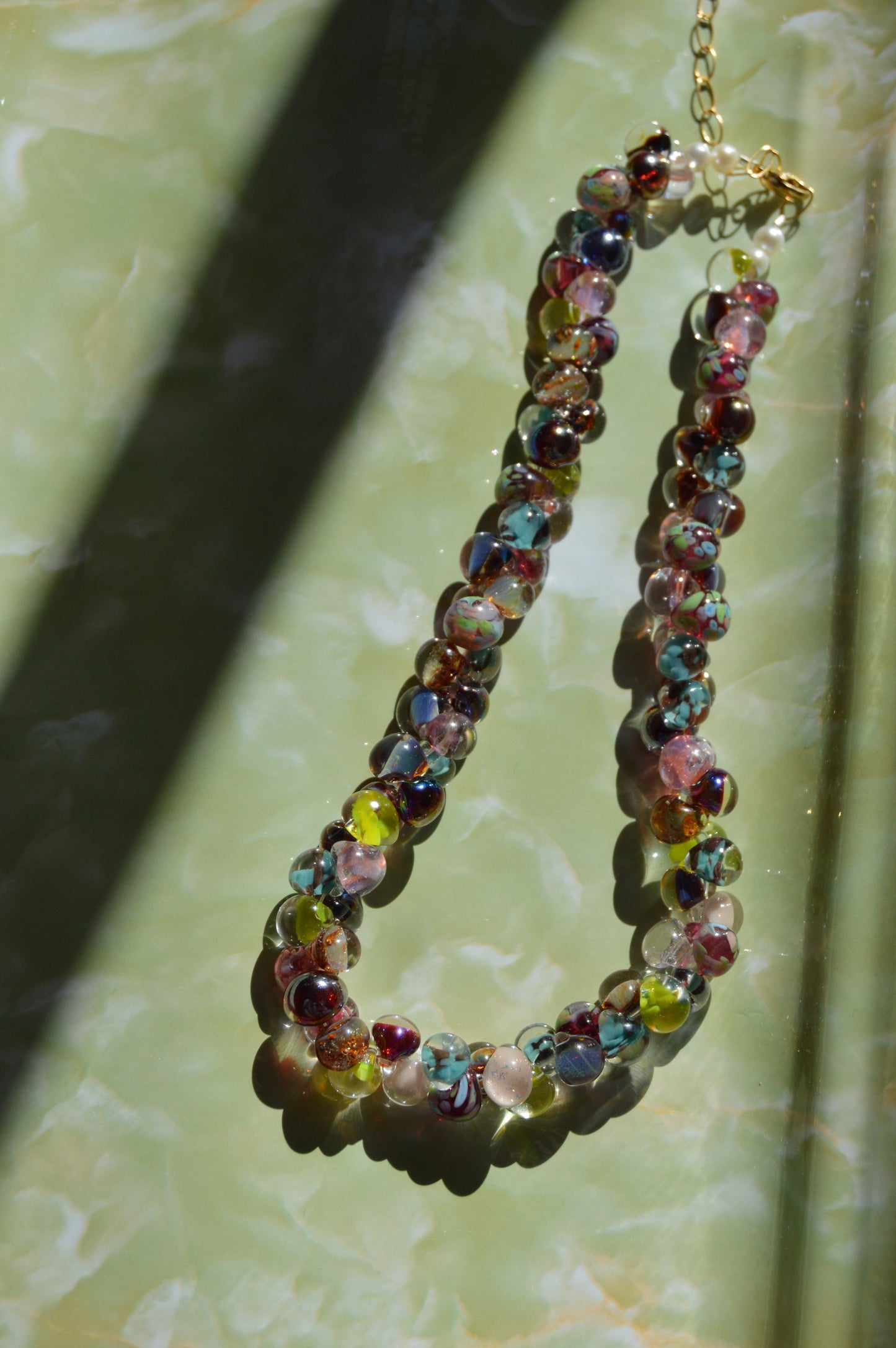 Bubble Glass Necklace - Fall Mix