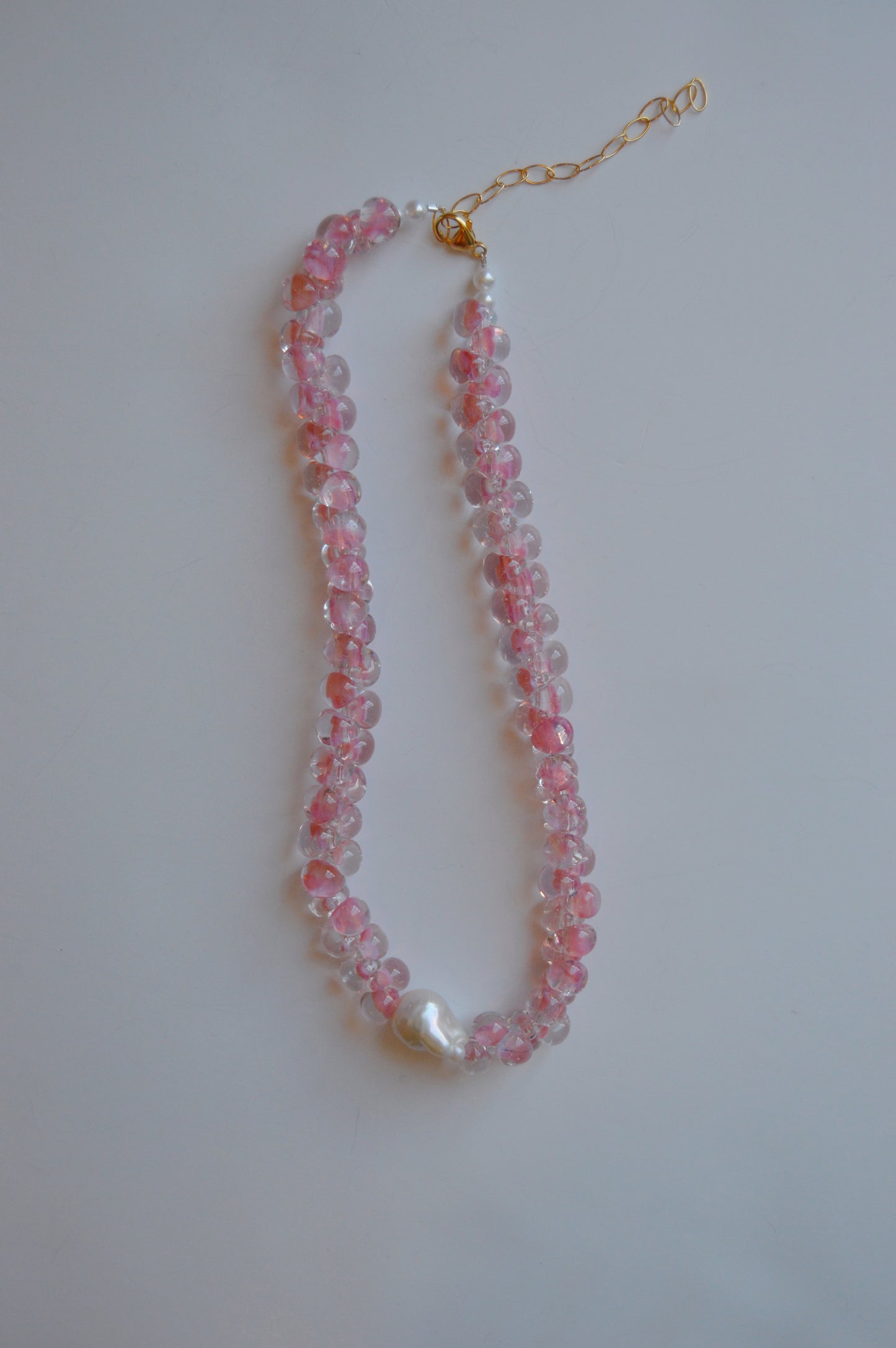 Bubble Glass Necklace- Peony
