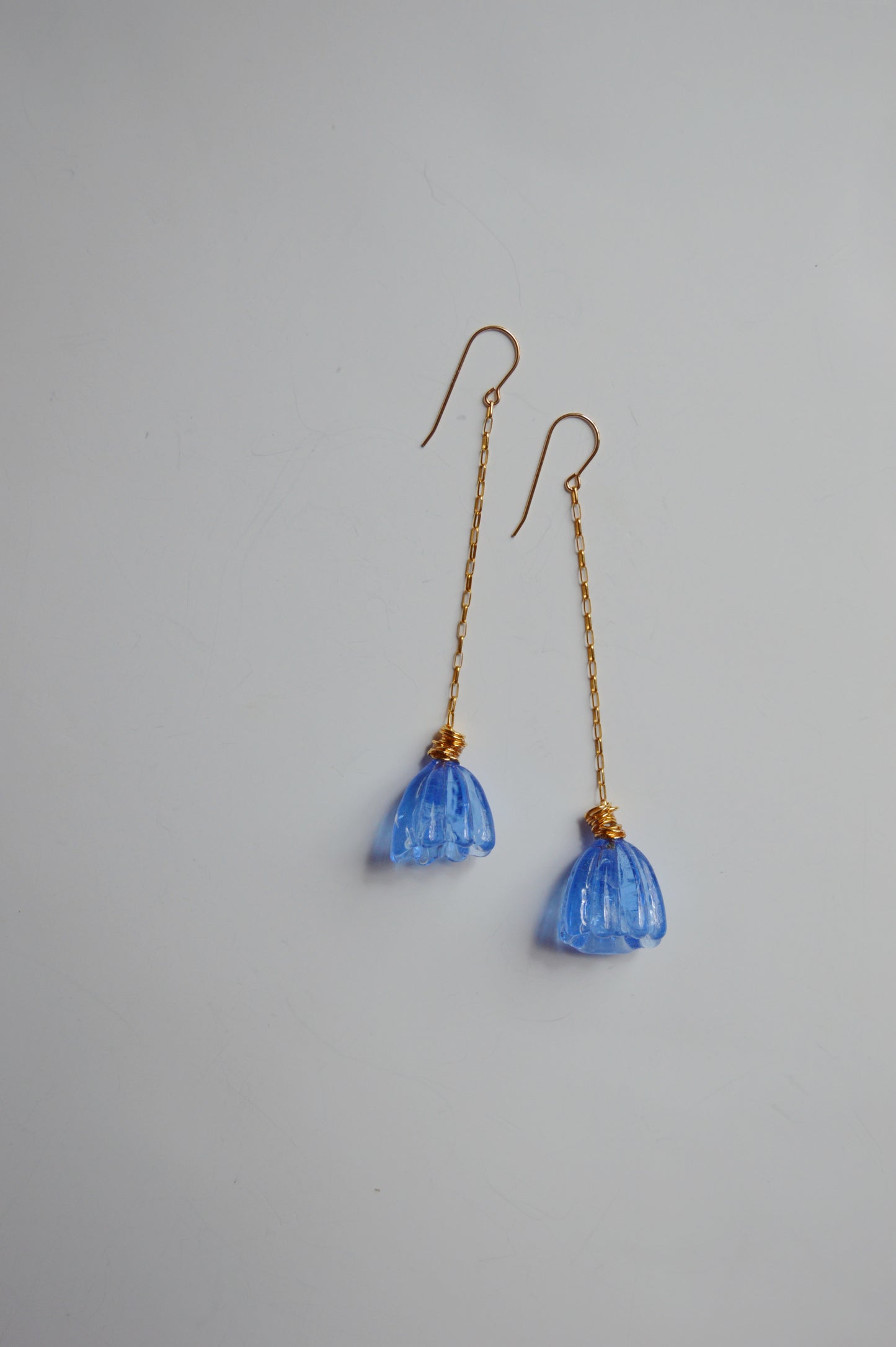 Super Sale Glass Tulip Earrings- Blues