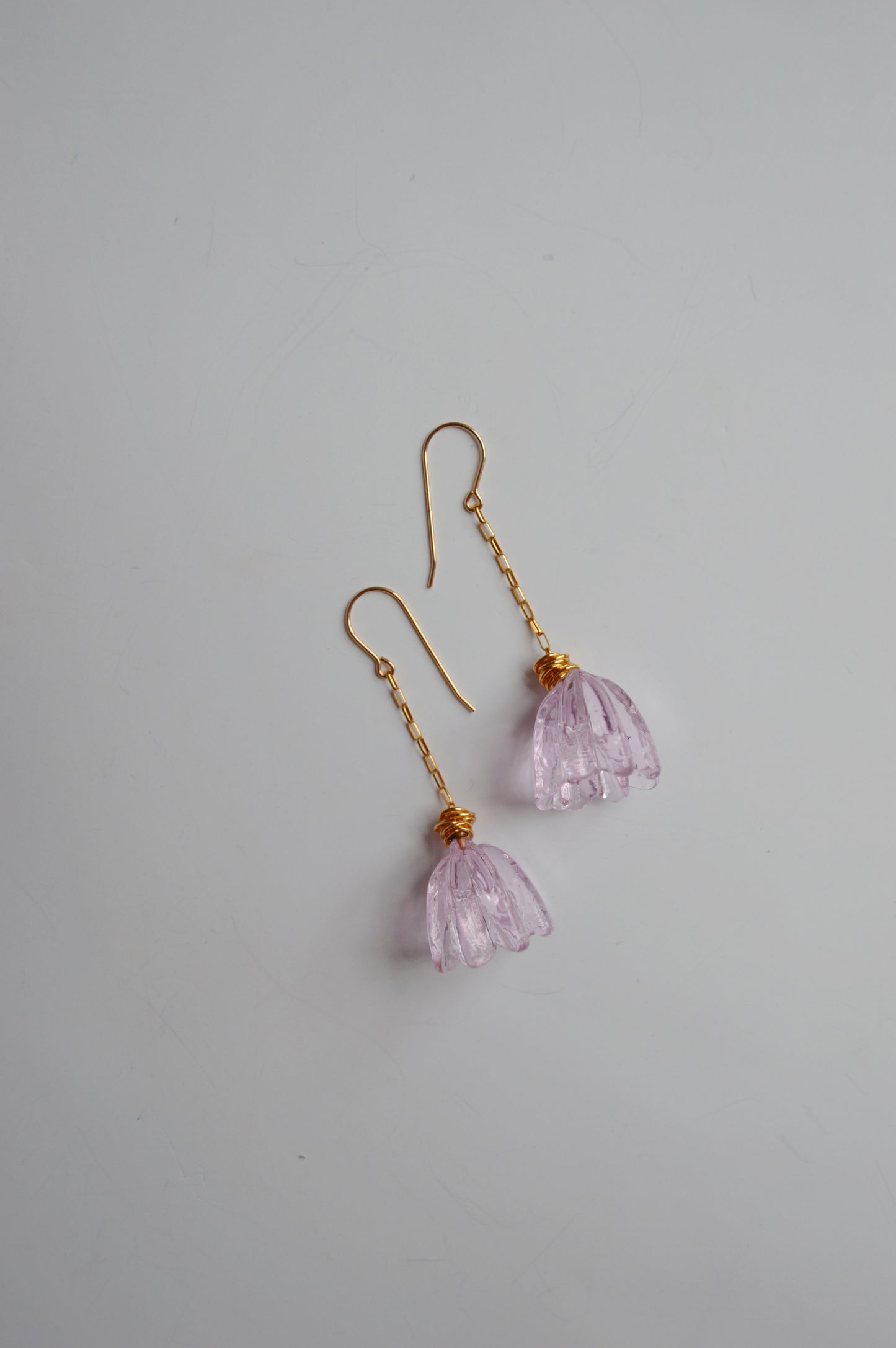 Super Sale Glass Tulip Earrings- Pinks
