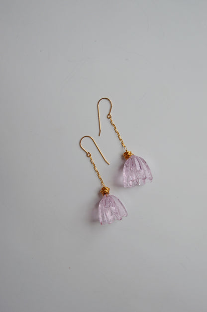 Super Sale Glass Tulip Earrings- Pinks