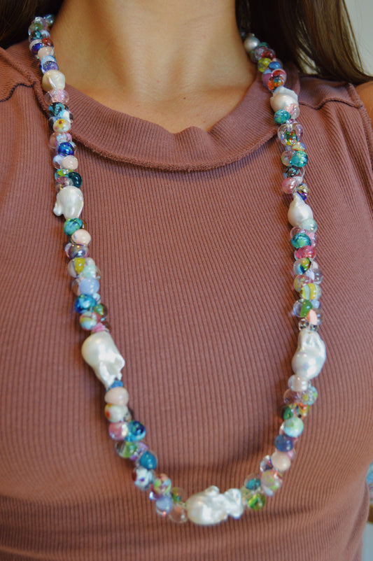Long Bubble Glass Necklace