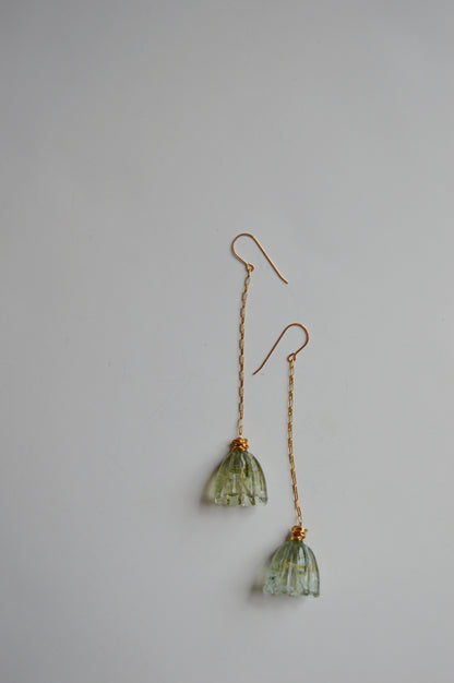 Super Sale Glass Tulip Earrings- Greens