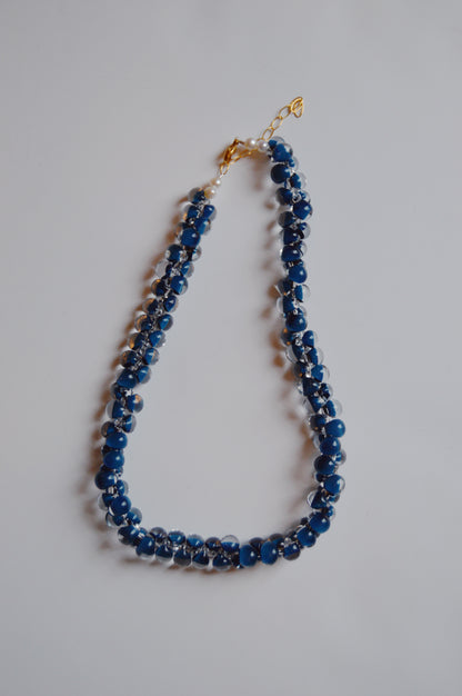 Bubble Glass Necklace- Indigo