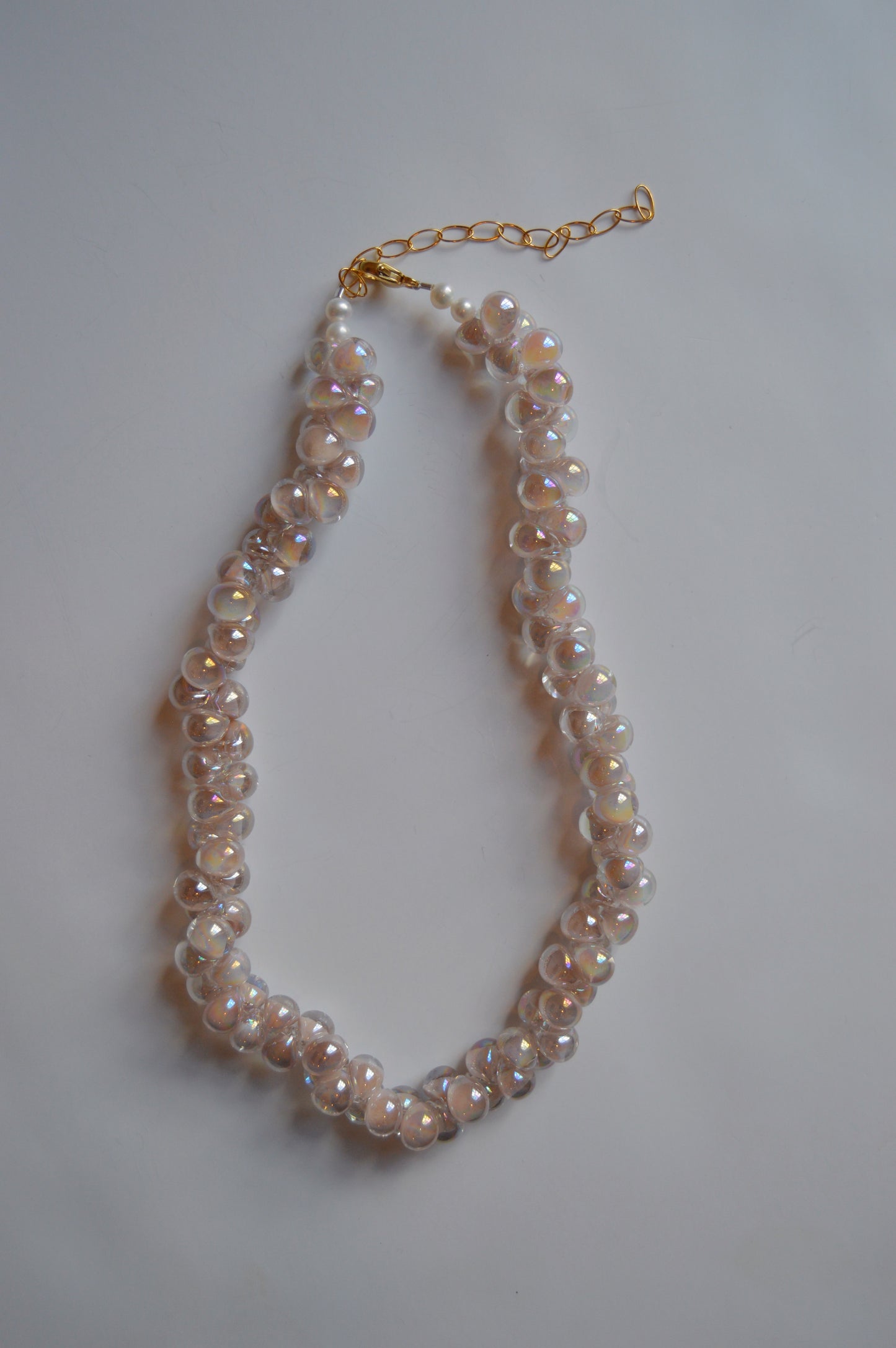 Bubble Glass Necklace- Shimmer Nude