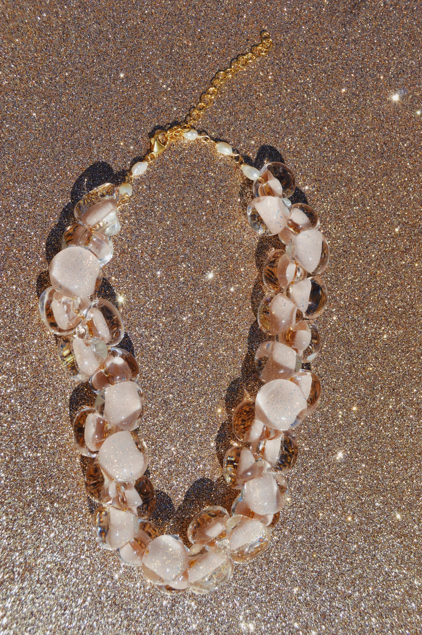 Grand Bubble Glass Necklace-Nude