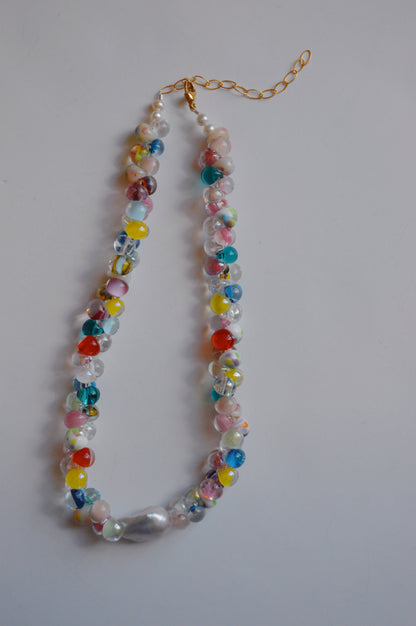 Rainbow Bubble Glass Necklace- Sundae