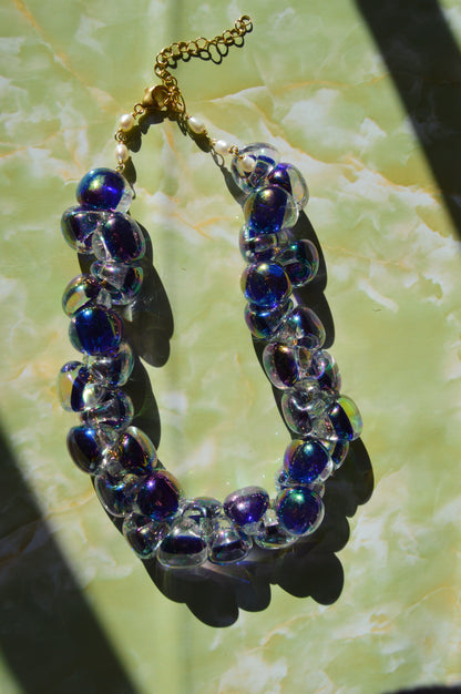 Grand Bubble Necklace- Shimmer Indigo