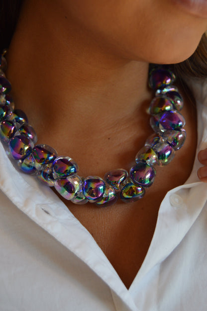 Grand Bubble Necklace- Shimmer Indigo