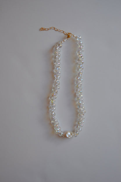 Bubble Glass Necklace- Shimmer Clear