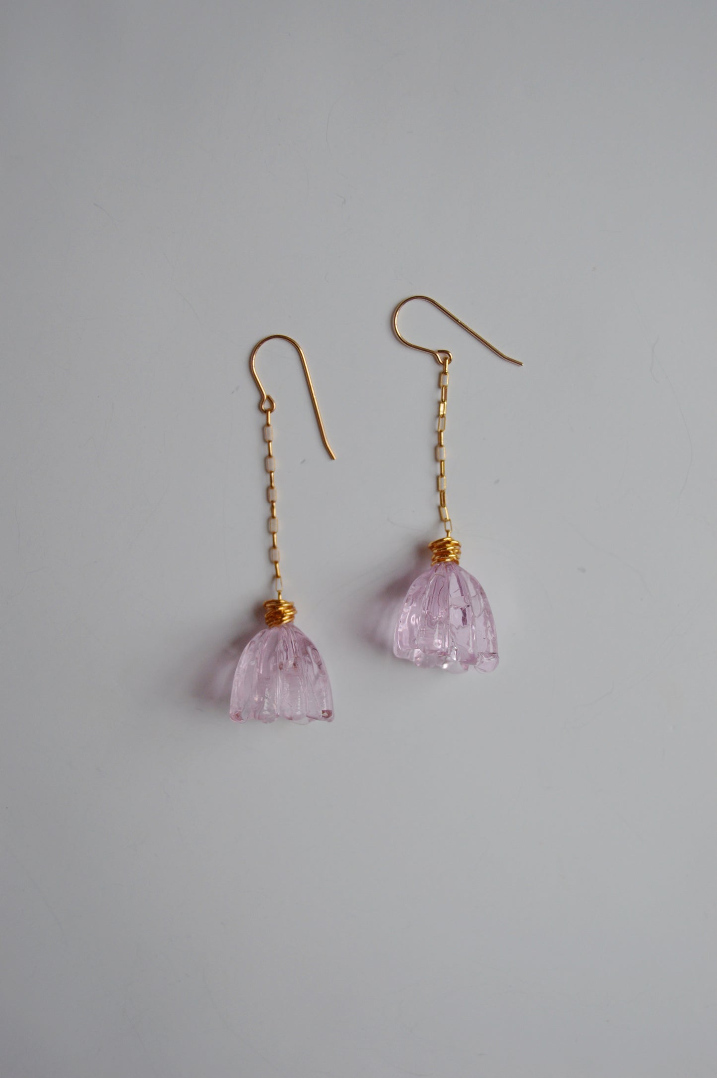 Super Sale Glass Tulip Earrings- Pinks