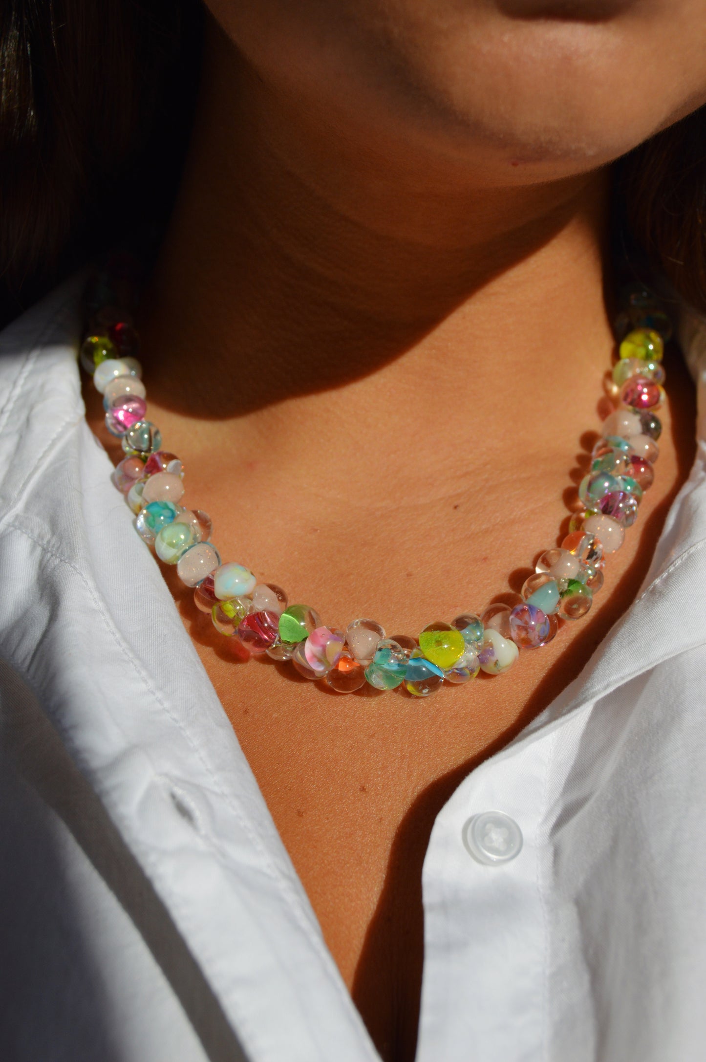 Rainbow Bubble Glass Necklace-Lolly