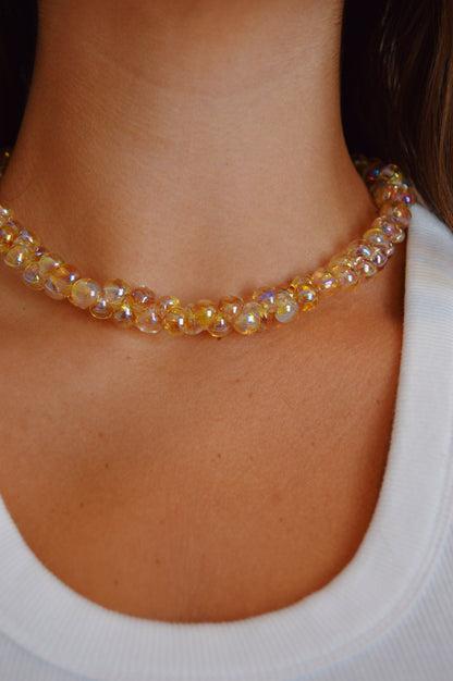 Bubble Glass Necklace- Champagne Bubbles
