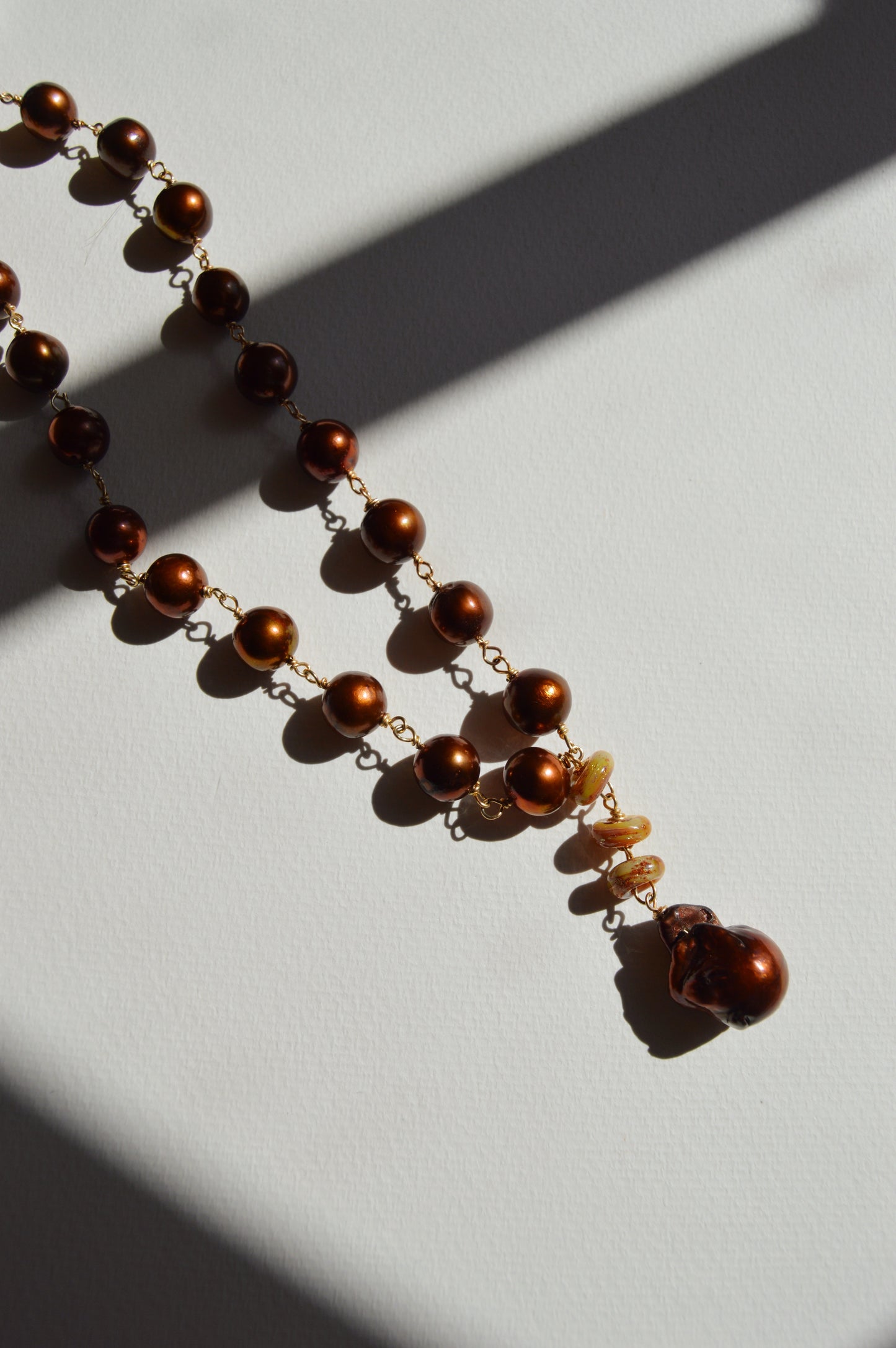Chocolate Pearl Baroque Drop Layer
