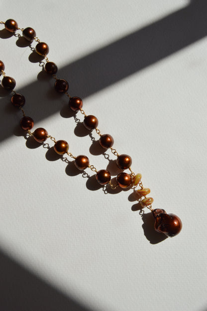 Chocolate Pearl Baroque Drop Layer