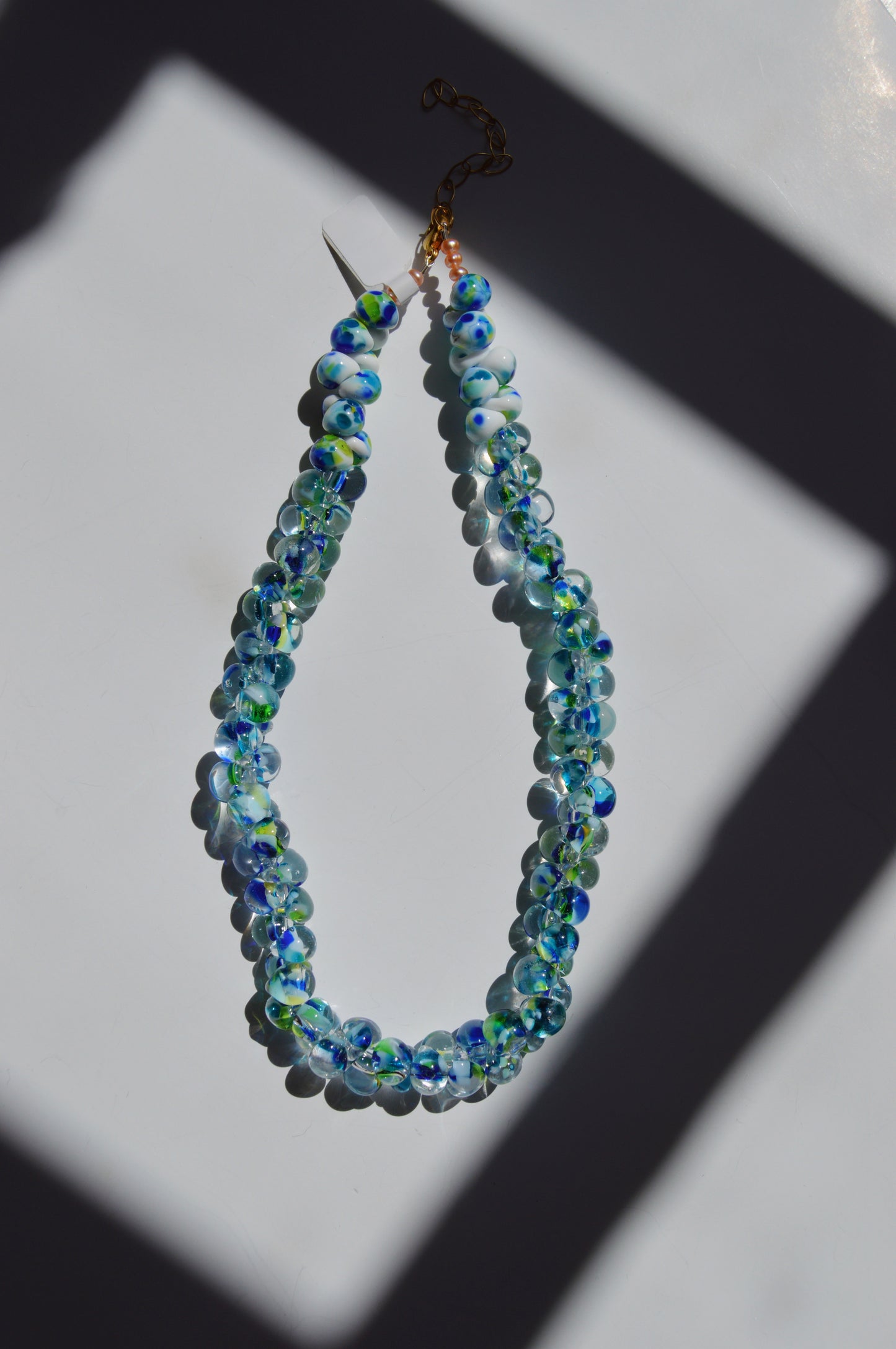 Bubble Glass Necklace- Clear Earth