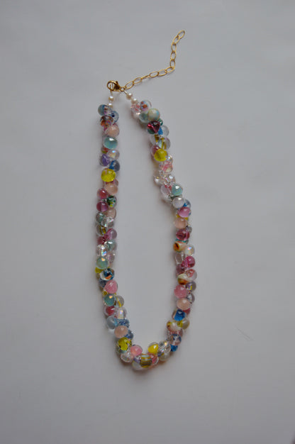 Rainbow Bubble Glass Necklace- Gumball