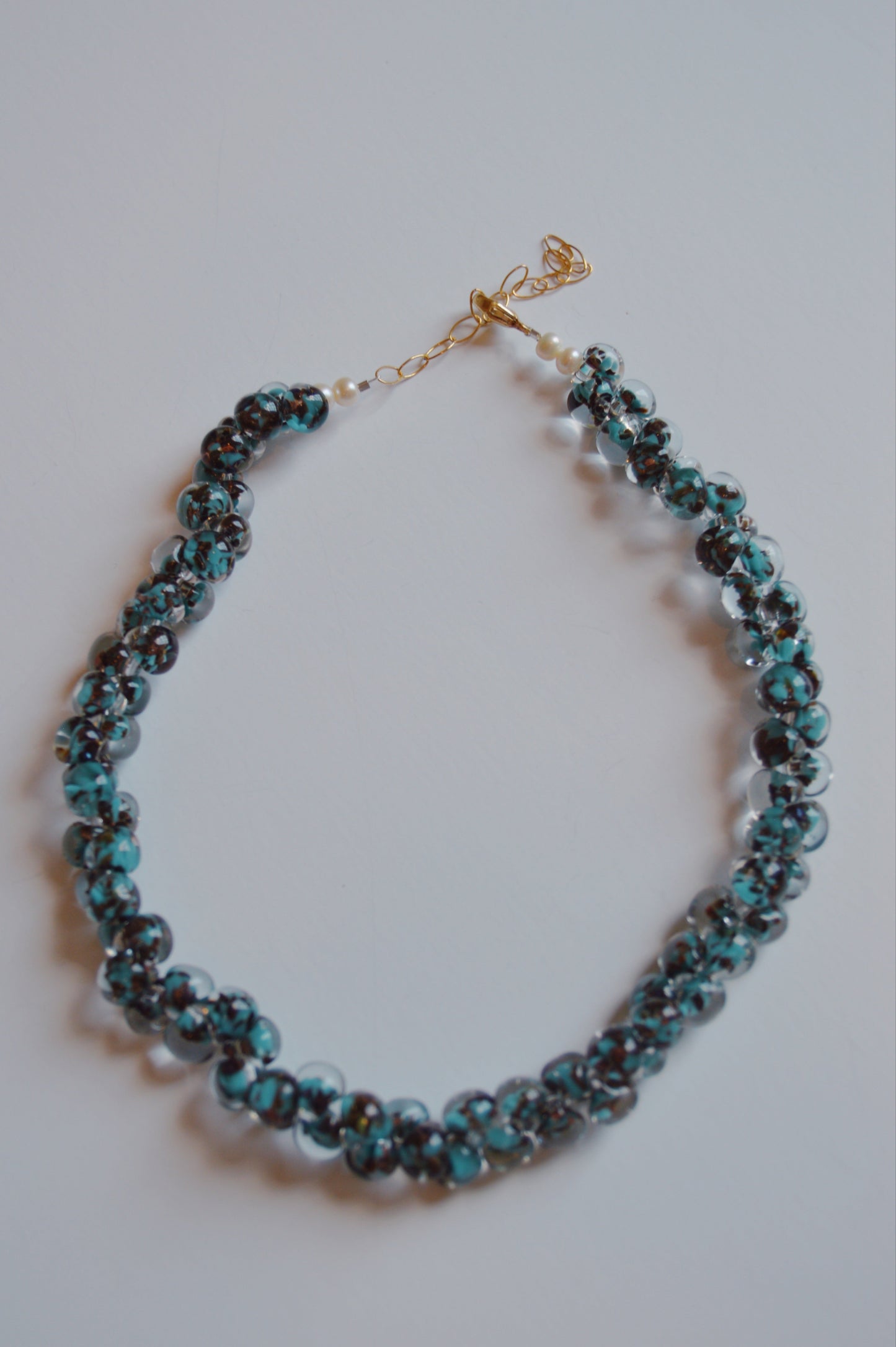 Bubble Glass Necklace - Peacock