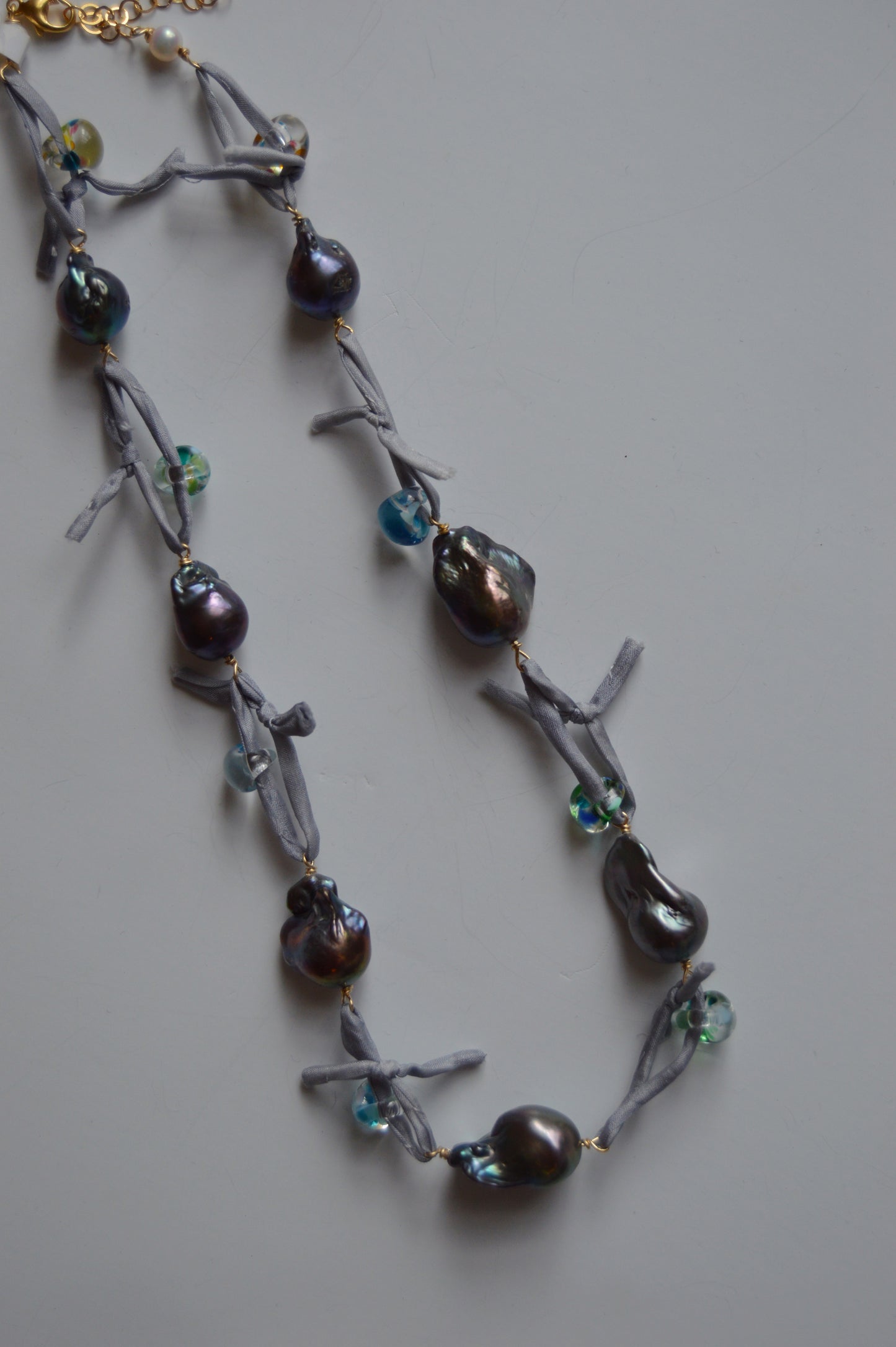 Silk and Pearl Layer - Silver Tidepool
