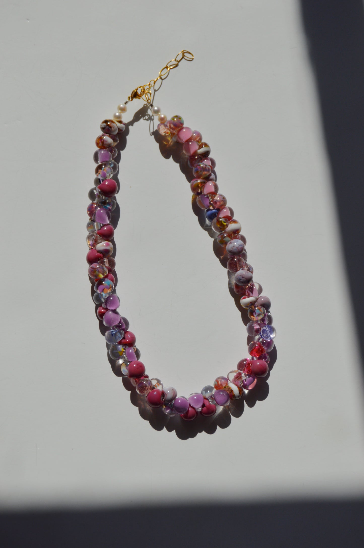 Bubble Glass Necklace- Purple Mix