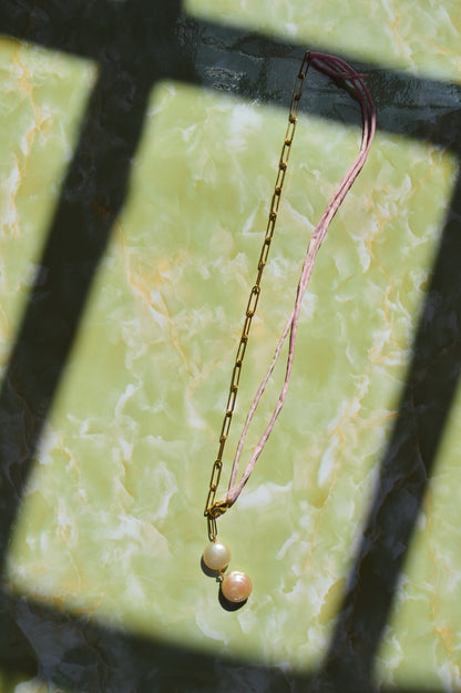 Clasp in Front Silk and Pearl