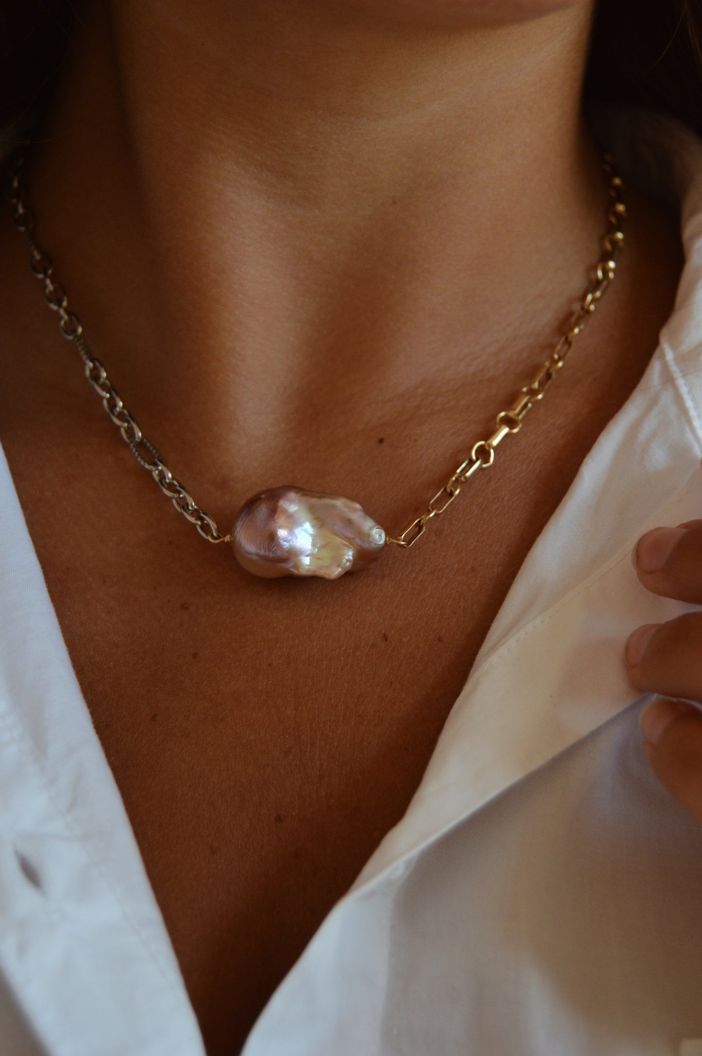 Mixed Metal Champagne Pearl Layer