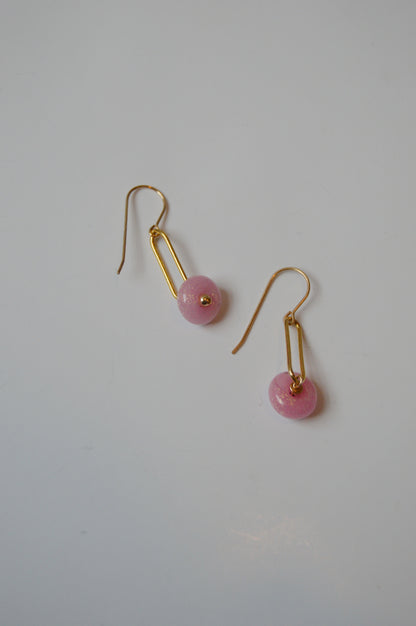 Donut Earrings-Pink Sparkle
