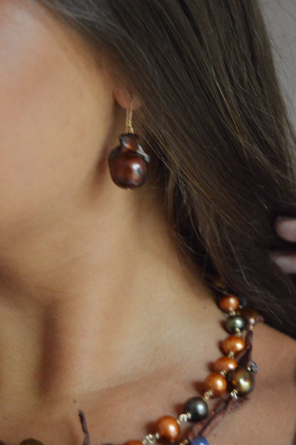 Chocolate Baroque Pearl Drops
