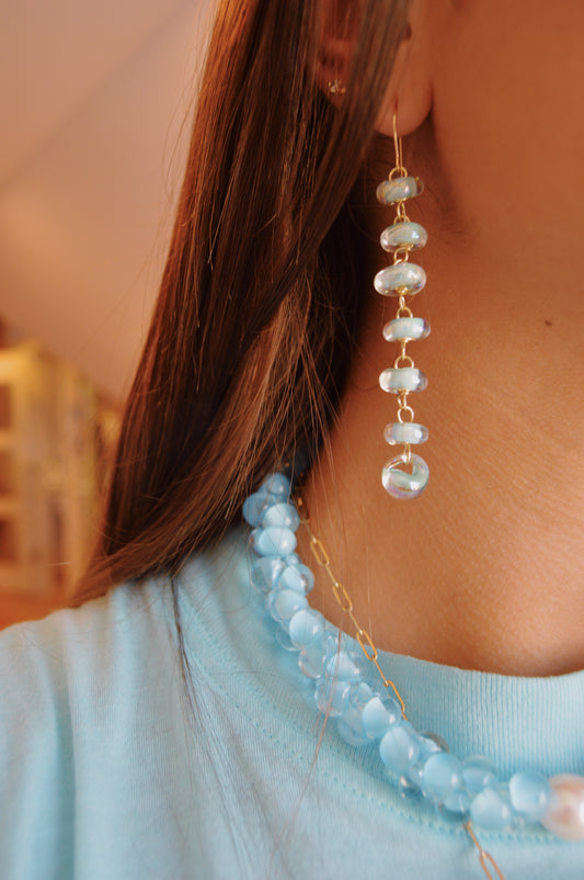 Long Donut Drops - Shimmer Blue