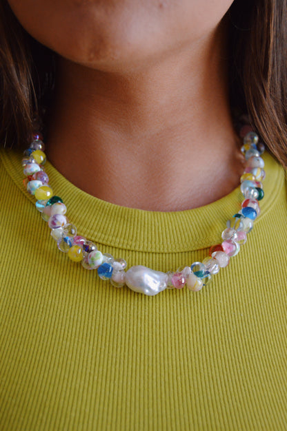 Rainbow Bubble Glass Necklace- Sundae