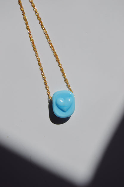 Glass Heart Stamp Necklace