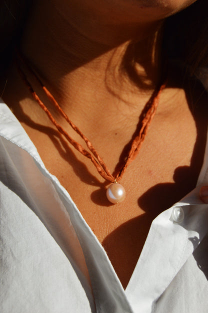 Single Pearl Silk Layer- Rust