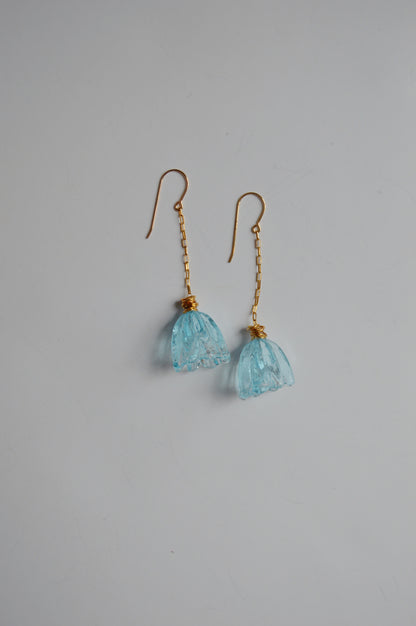 Super Sale Glass Tulip Earrings- Blues