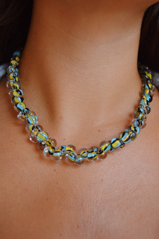 Bubble Glass Necklace- Dragonfly