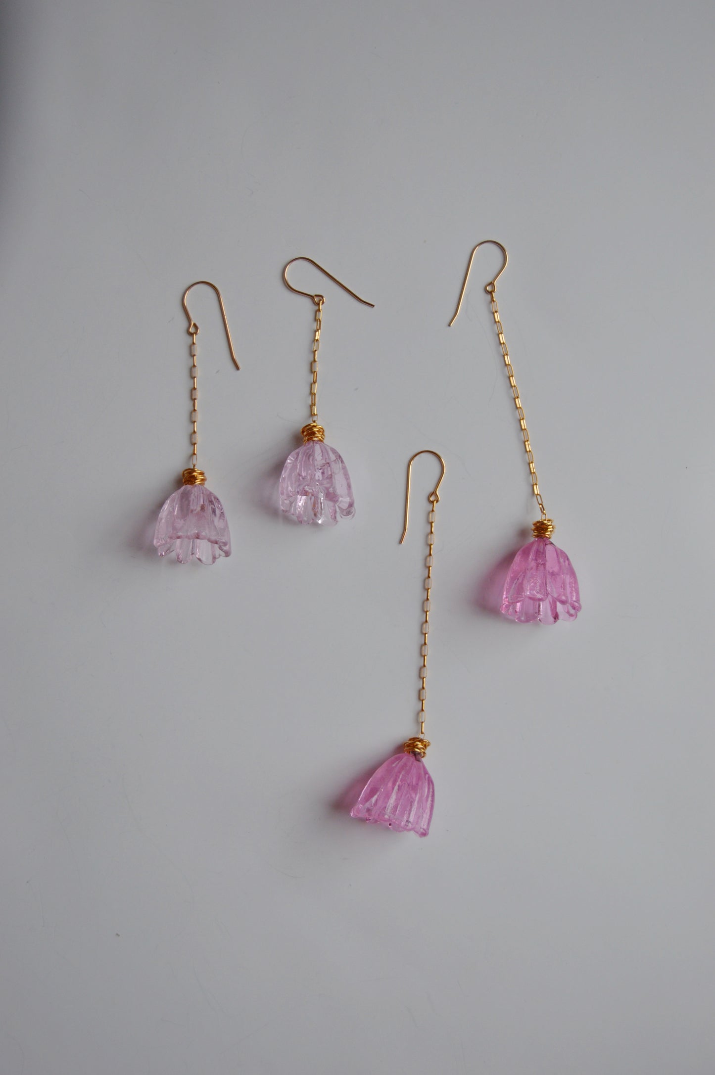Super Sale Glass Tulip Earrings- Pinks