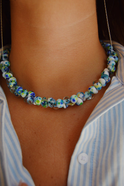 Bubble Glass Necklace- Earth