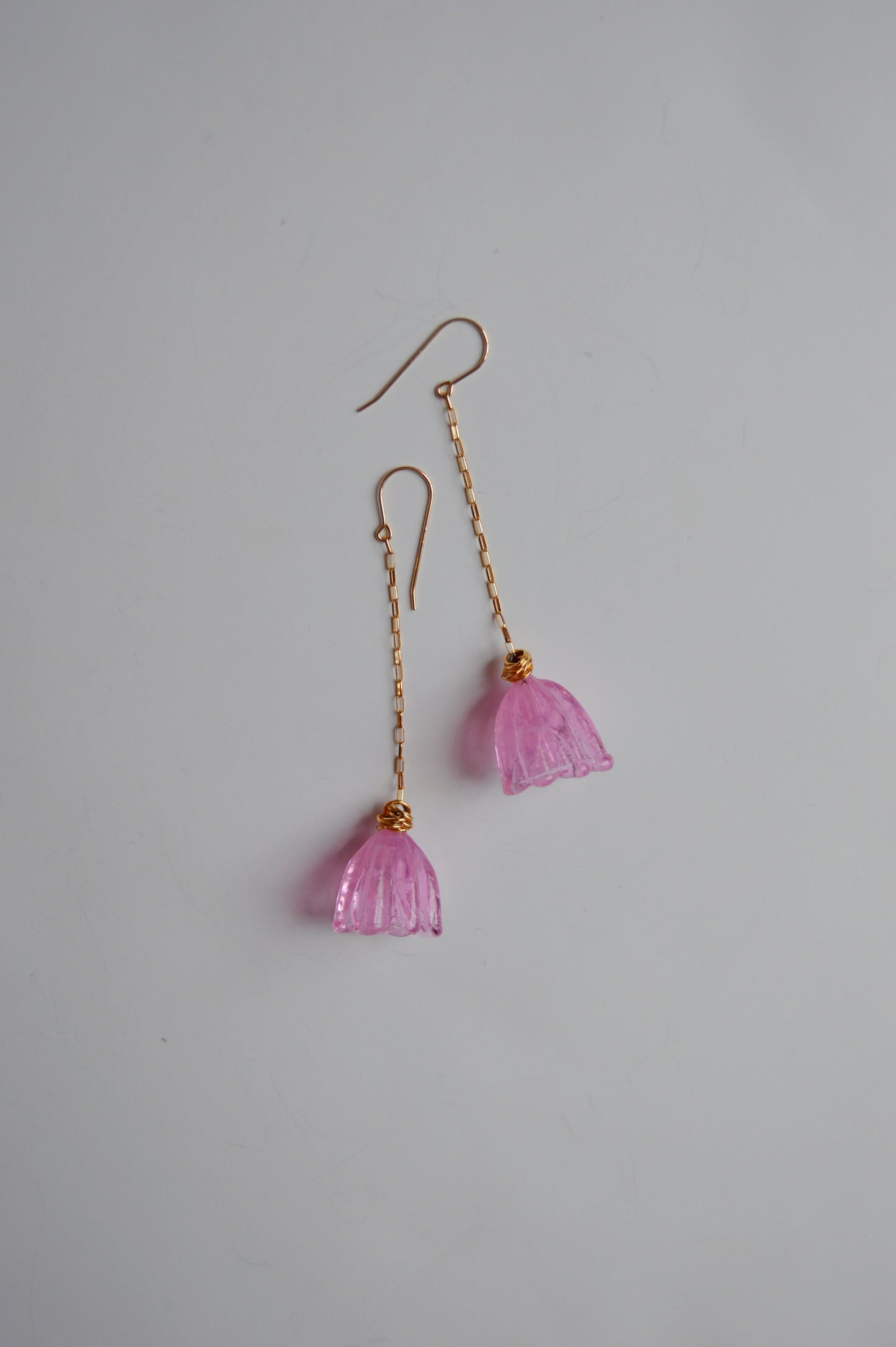 Super Sale Glass Tulip Earrings- Pinks