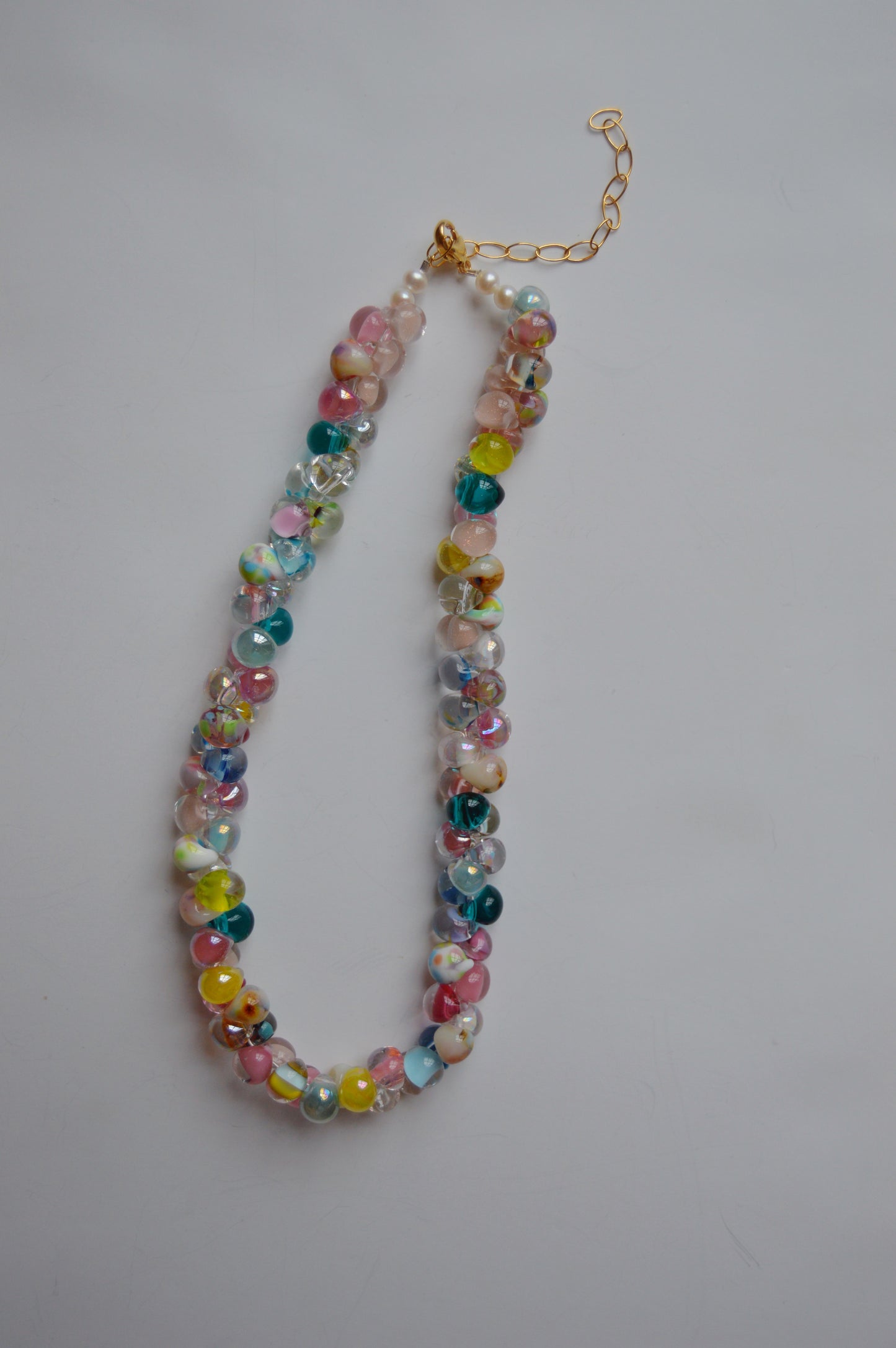 Rainbow Bubble Glass Necklace- Parade