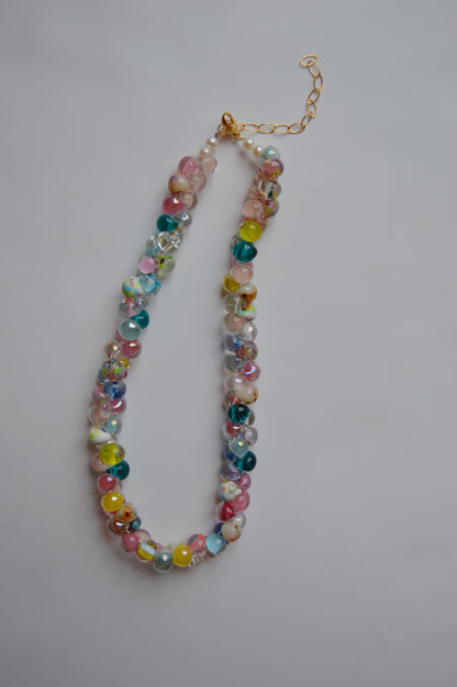 Rainbow Bubble Glass Necklace- Parade