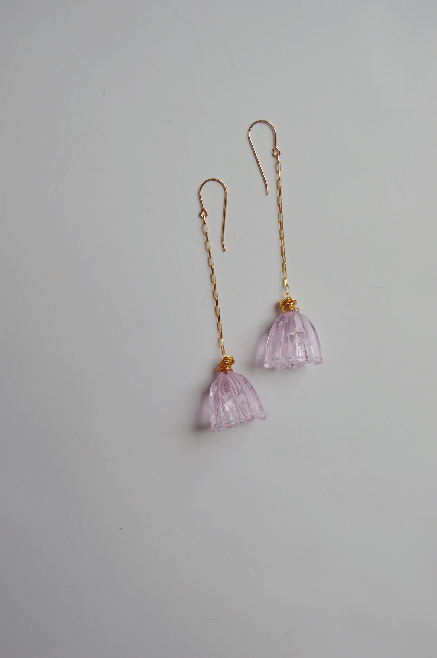Super Sale Glass Tulip Earrings- Pinks